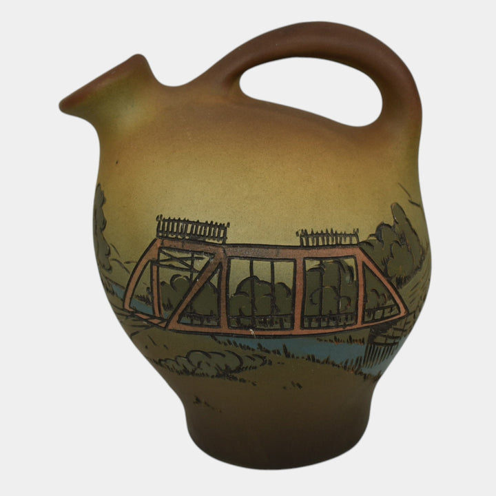Weller Dickens Ware 2nd Line 1900s Vintage Pottery Mt Vernon Bridge Co Jug 233