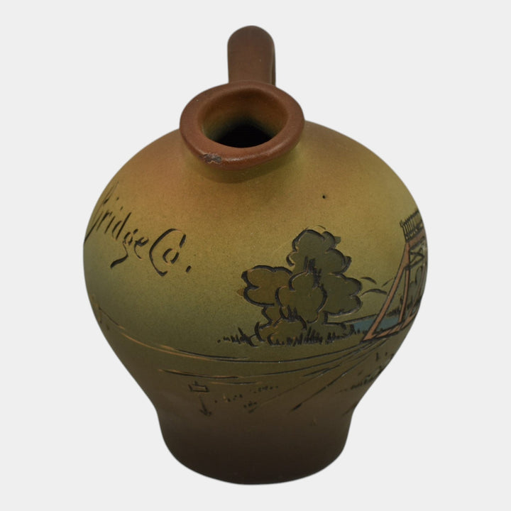 Weller Dickens Ware 2nd Line 1900s Vintage Pottery Mt Vernon Bridge Co Jug 233