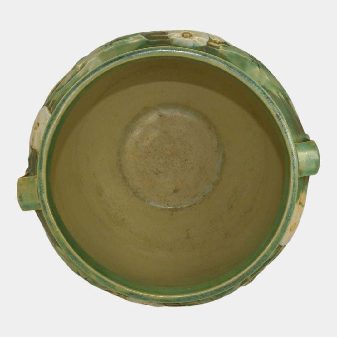 Roseville Luffa Green 1934 Vintage Art Deco Pottery Jardiniere Planter 631-8 - Just Art Pottery