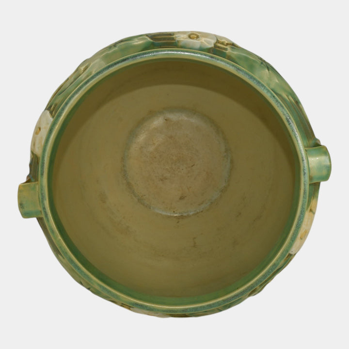 Roseville Luffa Green 1934 Vintage Art Deco Pottery Jardiniere Planter 631-8 - Just Art Pottery