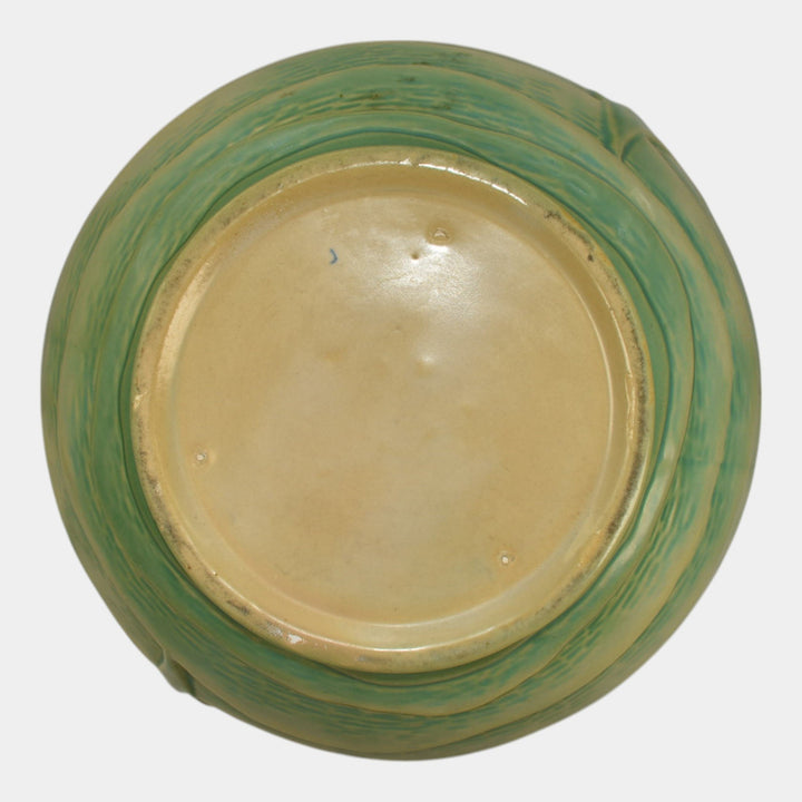 Roseville Luffa Green 1934 Vintage Art Deco Pottery Jardiniere Planter 631-8 - Just Art Pottery