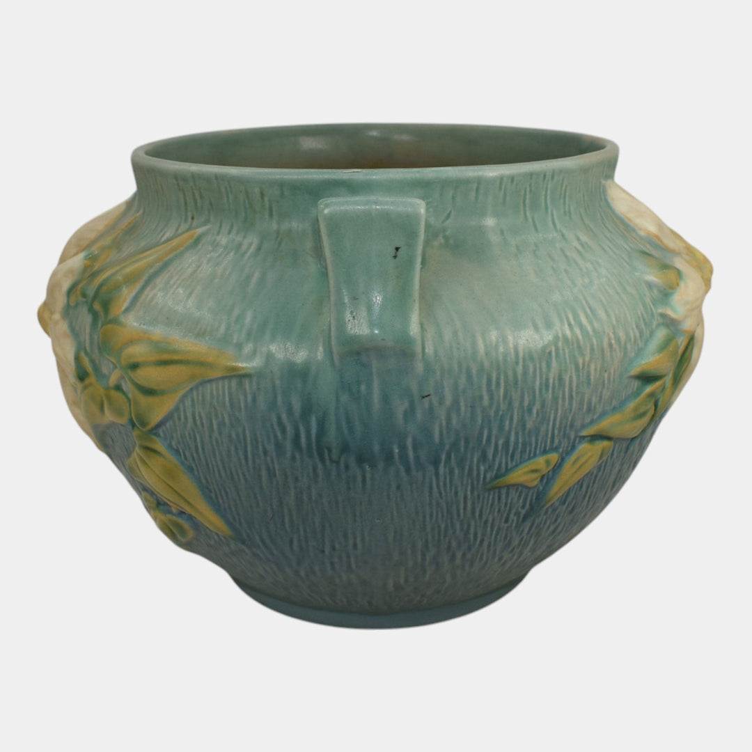 Roseville Clematis Blue 1944 Vintage Art Pottery Jardiniere Planter 667-8
