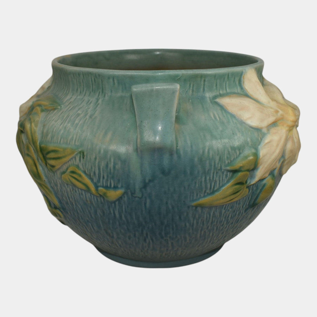 Roseville Clematis Blue 1944 Vintage Art Pottery Jardiniere Planter 667-8