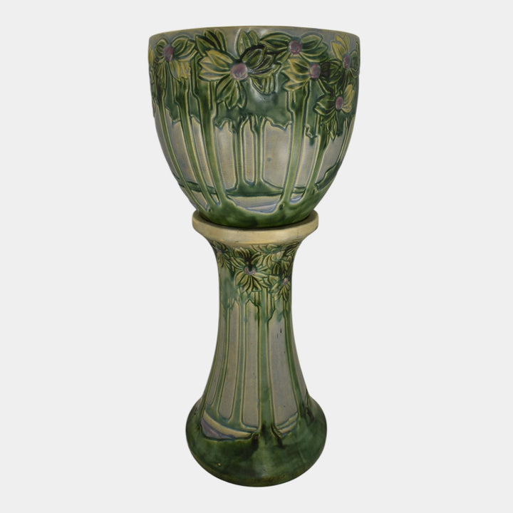 Roseville Vista 1920 Vintage Art Pottery Ceramic Jardiniere And Pedestal 589-10
