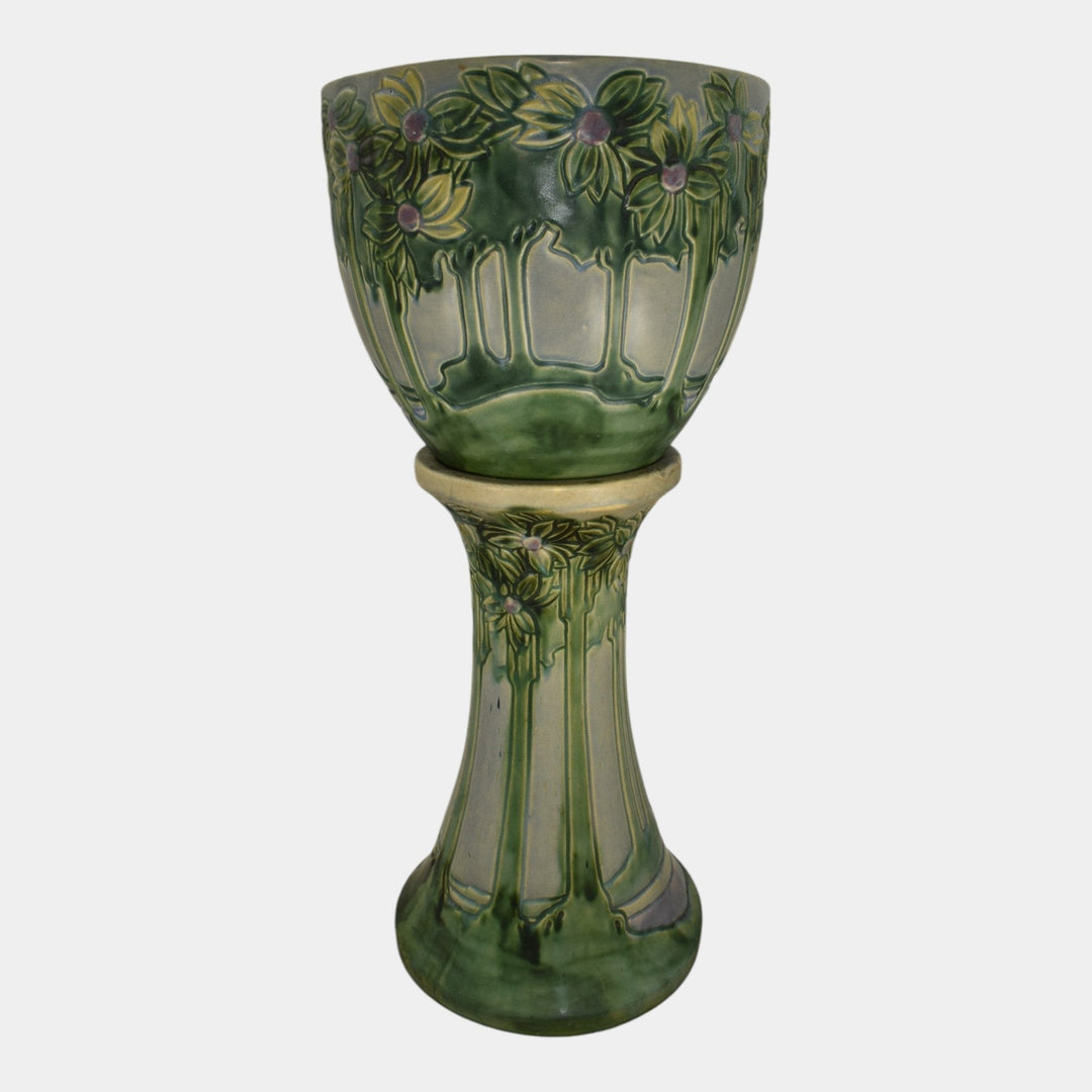 Roseville Vista 1920 Vintage Art Pottery Ceramic Jardiniere And Pedestal 589-10