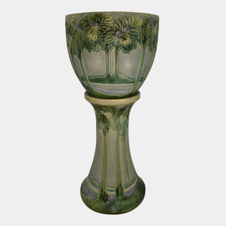 Roseville Vista 1920 Vintage Art Pottery Ceramic Jardiniere And Pedestal 589-10