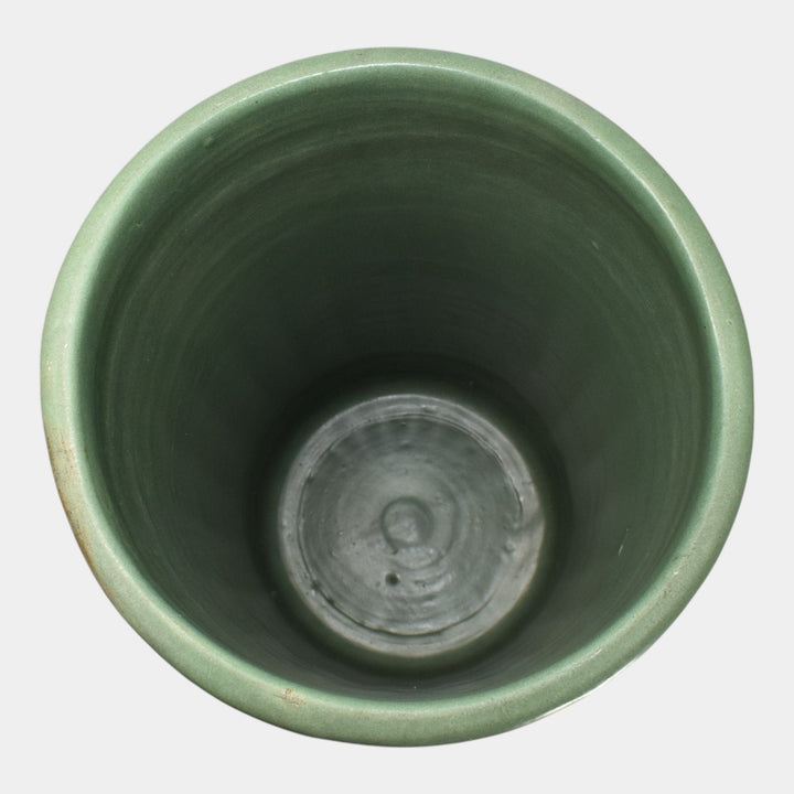 Zanesville Stoneware 1912 Arts And Craft Pottery Matte Green Umbrella Stand