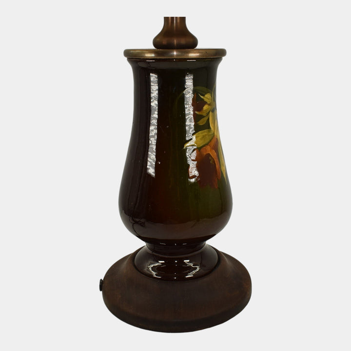 Roseville Rozane 1900s Art Pottery Standard Glaze Ceramic Daffodil Lamp