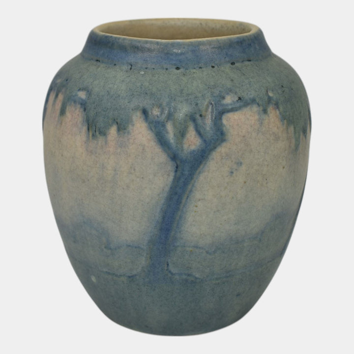 Newcomb College 1916 Vintage Art Pottery Blue Scenic Vase 239 Irvine