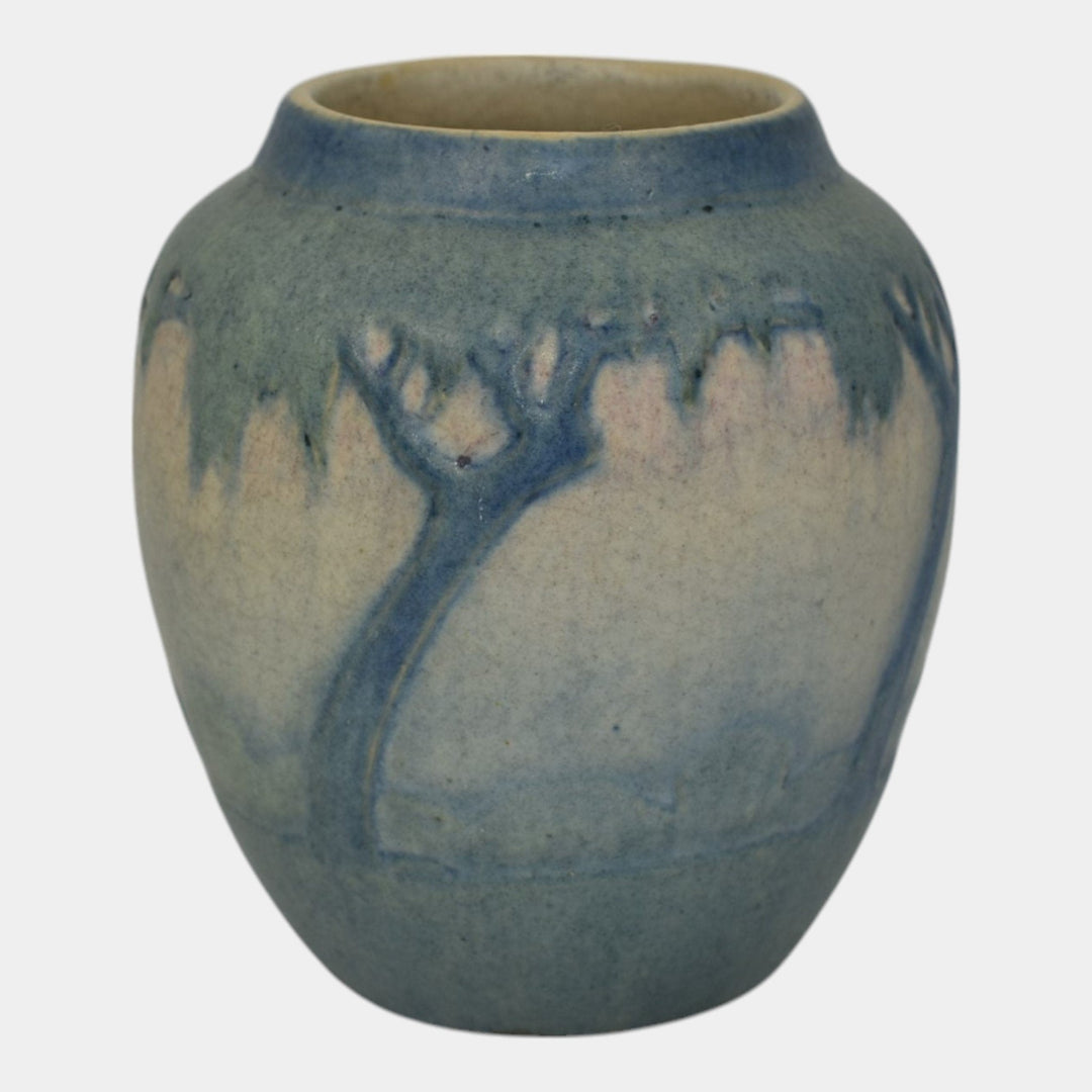 Newcomb College 1916 Vintage Art Pottery Blue Scenic Vase 239 Irvine