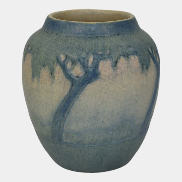 Newcomb College 1916 Vintage Art Pottery Blue Scenic Vase 239 Irvine