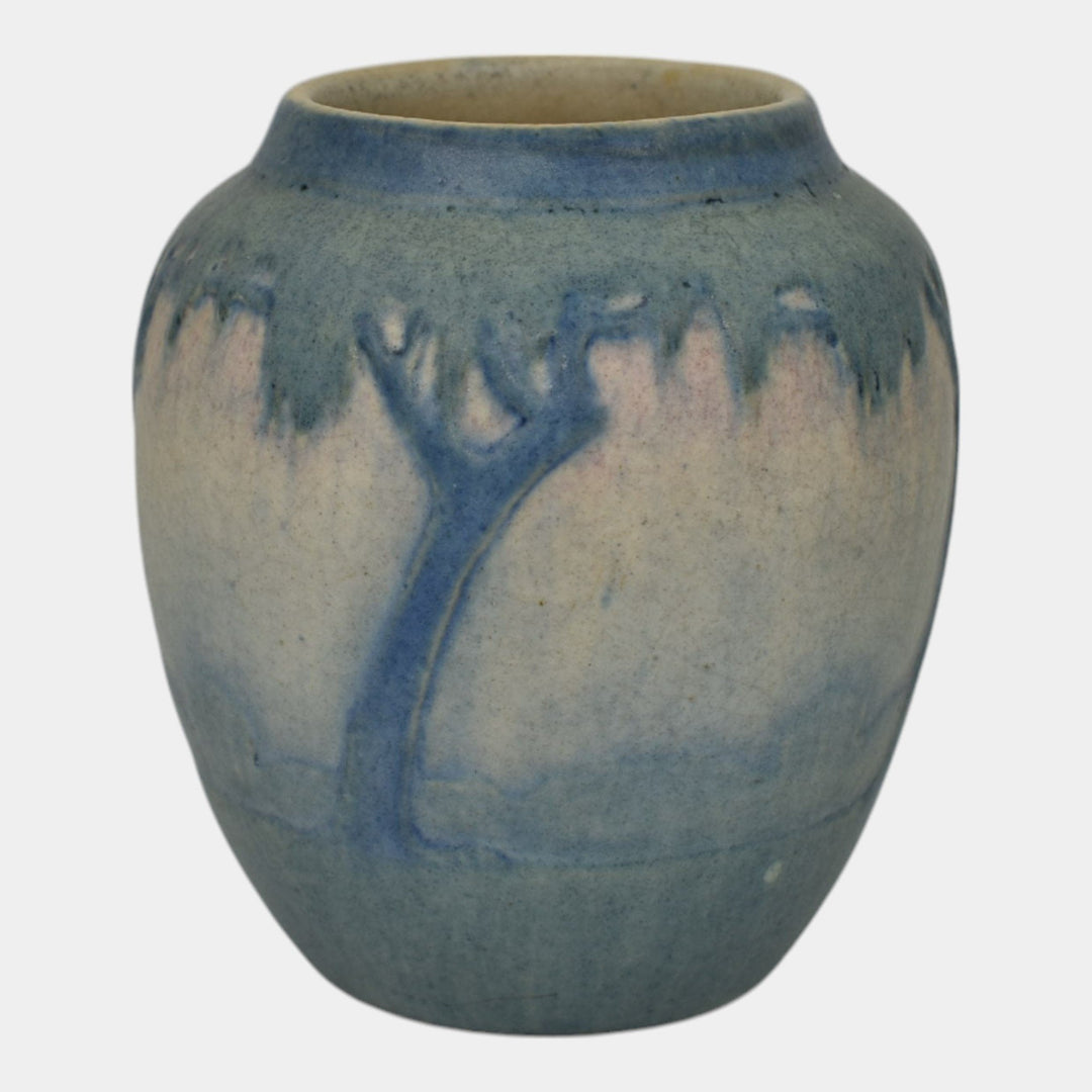 Newcomb College 1916 Vintage Art Pottery Blue Scenic Vase 239 Irvine
