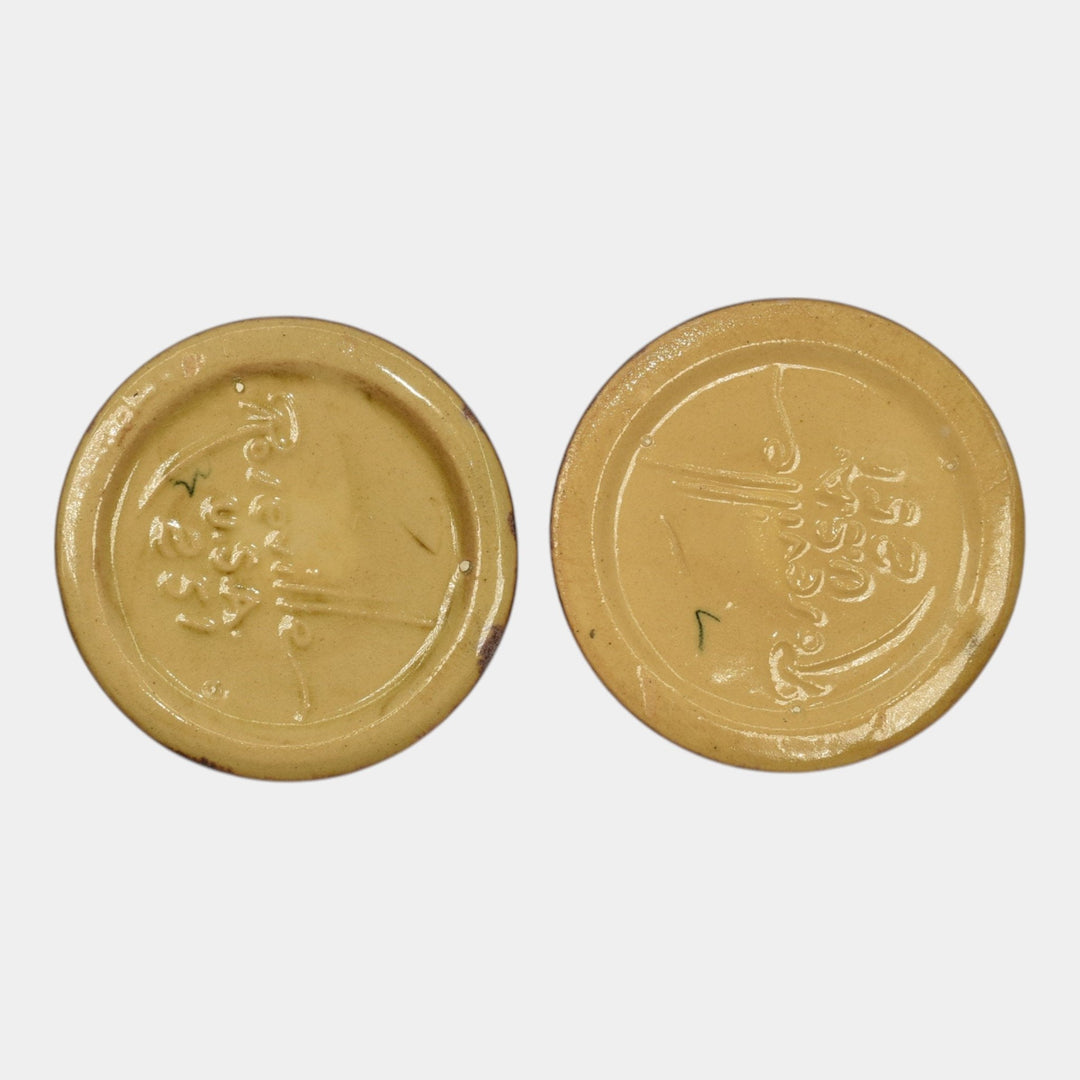 Roseville Wincraft Green 1948 Mid Century Modern Pottery Candle Holders 251 - Just Art Pottery