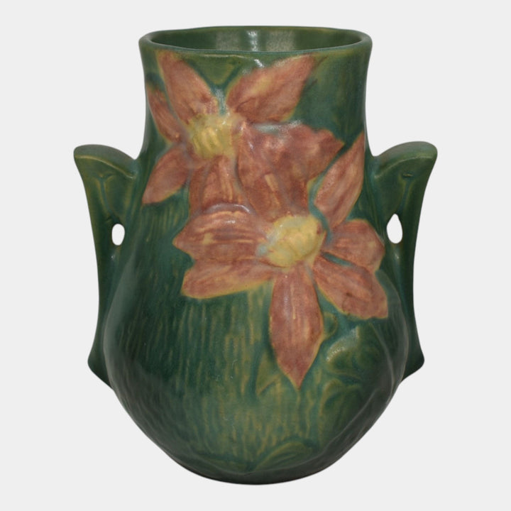 Roseville Clematis Green 1944 Vintage Mid Century Modern Art Pottery Vase 103-6