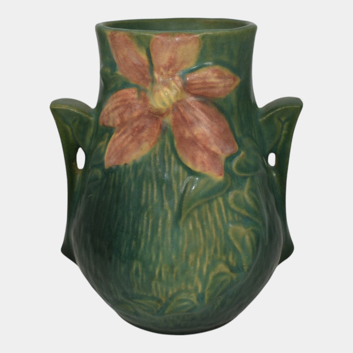 Roseville Clematis Green 1944 Vintage Mid Century Modern Art Pottery Vase 103-6