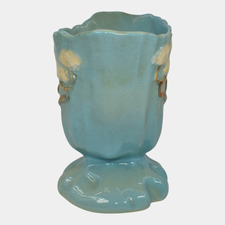 Roseville Ming Tree Blue 1949 Vintage Mid Century Modern Art Pottery Vase 572-6