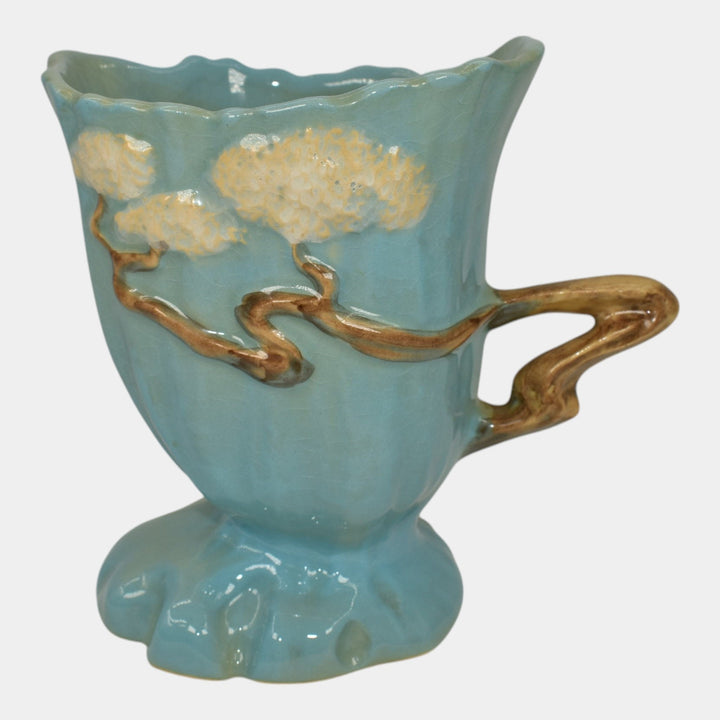 Roseville Ming Tree Blue 1949 Vintage Mid Century Modern Art Pottery Vase 572-6