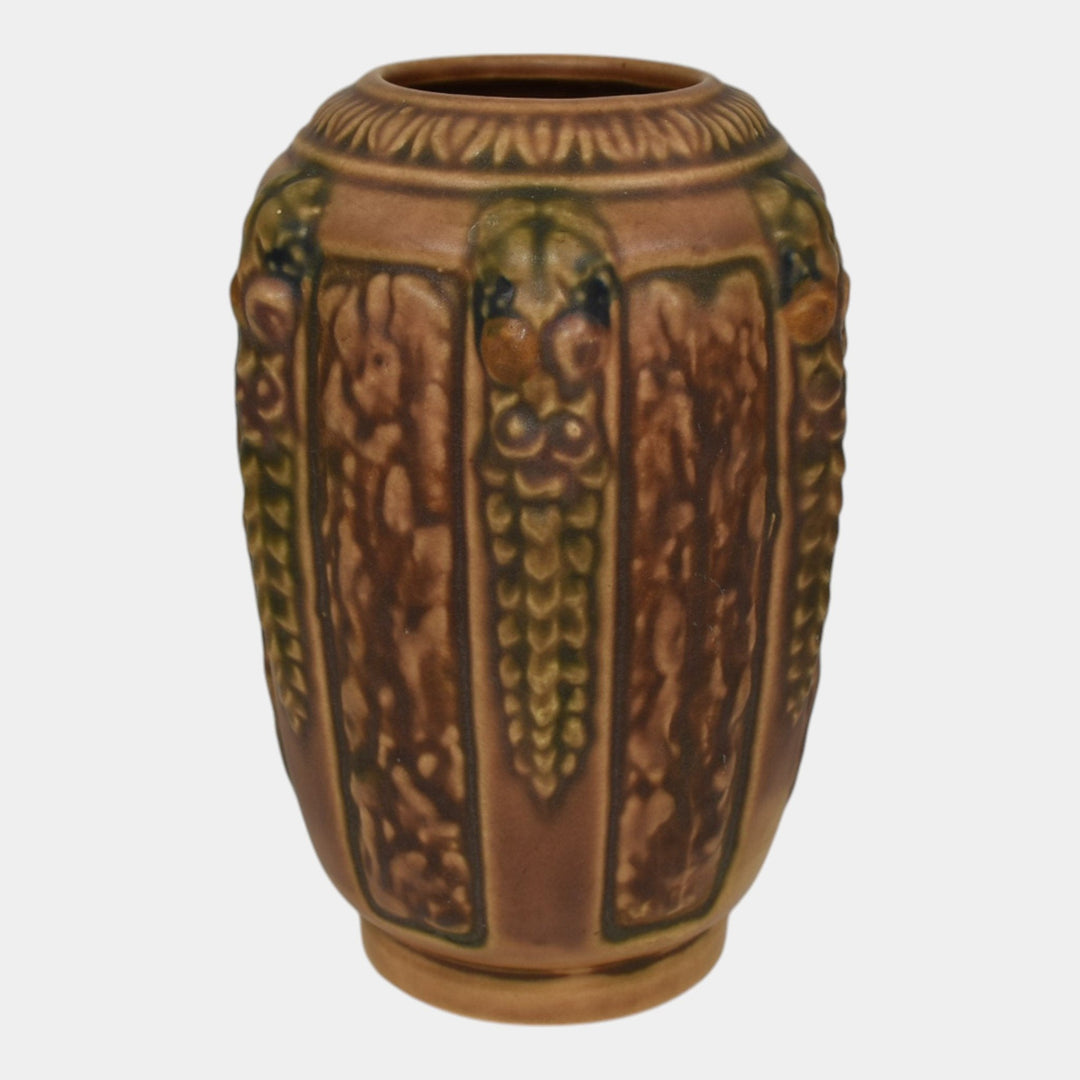 Roseville Florentine I Brown 1924 Art Pottery Ceramic Vase 229-6