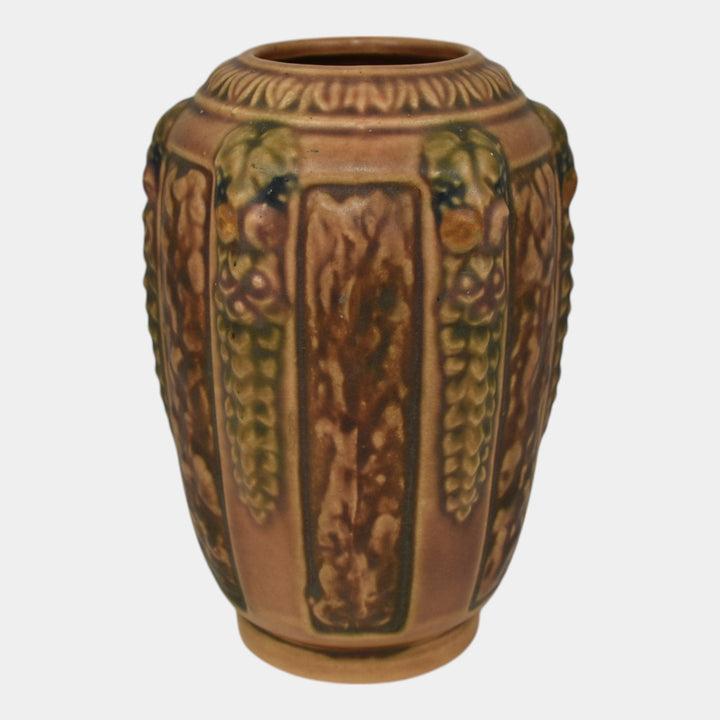 Roseville Florentine I Brown 1924 Art Pottery Ceramic Vase 229-6