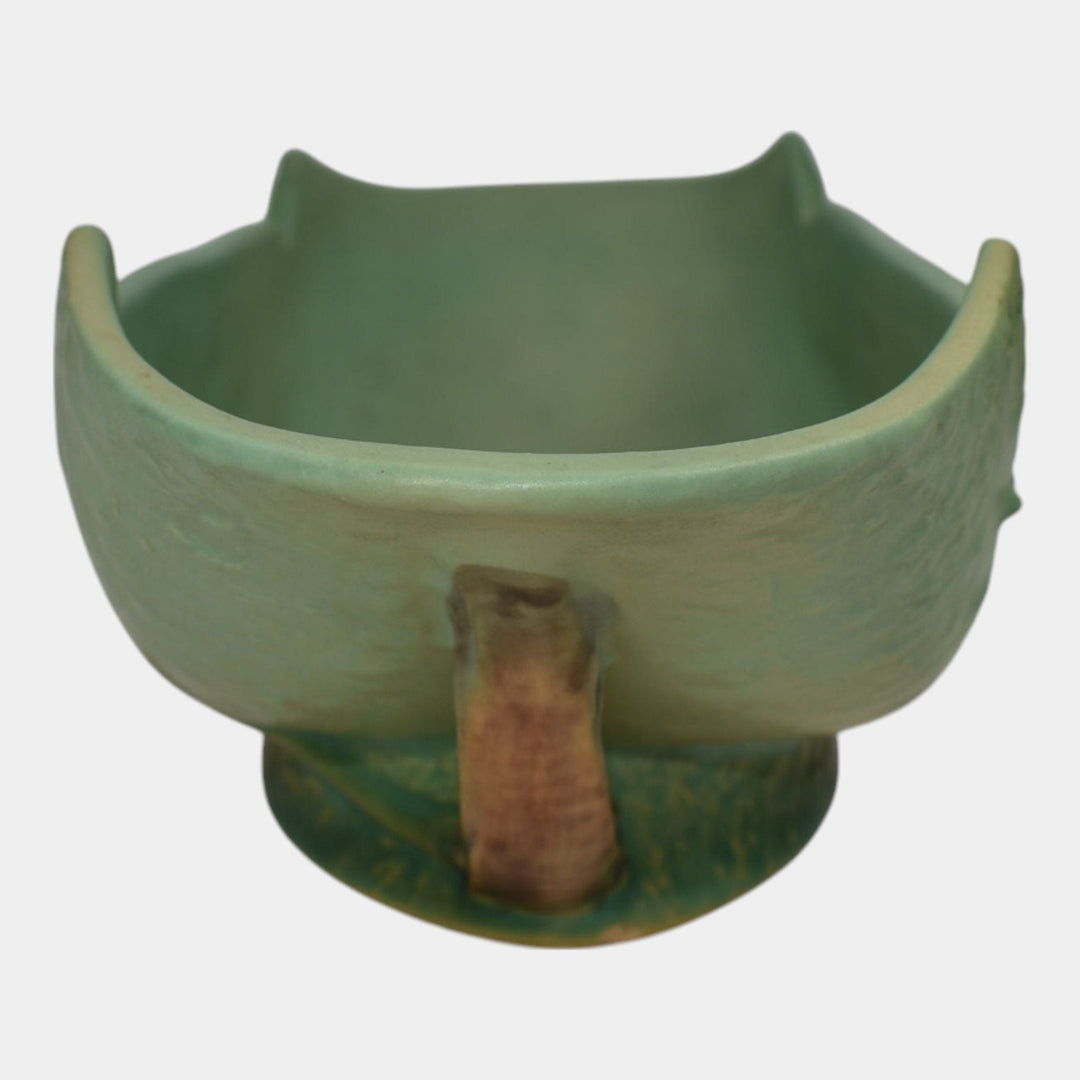 Roseville Bittersweet Green 1951 Mid Century Modern Pottery Console Bowl 829-12