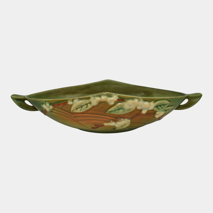 Roseville Snowberry Green 1947 Vintage Art Pottery Console Bowl 1BL1-10