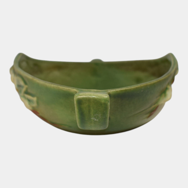 Roseville Snowberry Green 1947 Vintage Art Pottery Console Bowl 1BL1-10