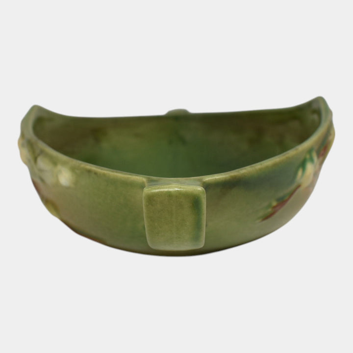 Roseville Snowberry Green 1947 Vintage Art Pottery Console Bowl 1BL1-10