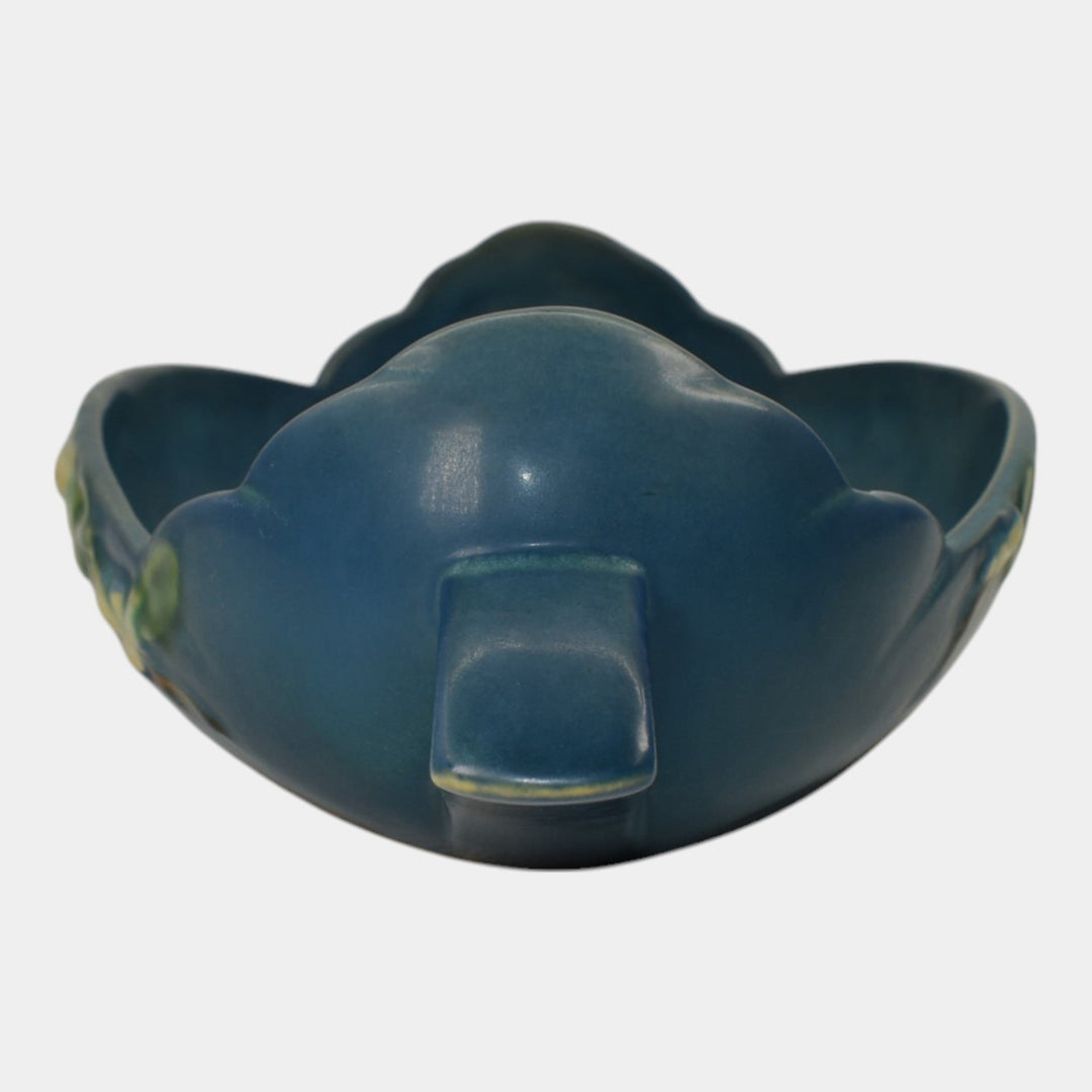 Roseville Snowberry Blue 1947 Vintage Art Pottery Ceramic Console Bowl 1BL2-12 - Just Art Pottery