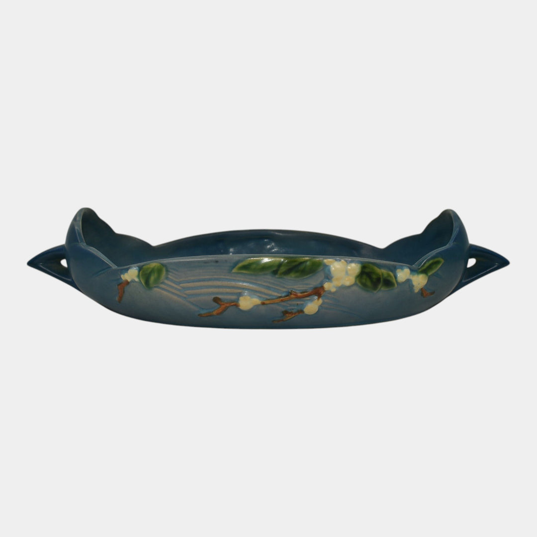 Roseville Snowberry Blue 1947 Vintage Art Pottery Ceramic Console Bowl 1BL2-12 - Just Art Pottery