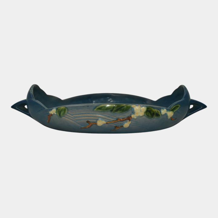 Roseville Snowberry Blue 1947 Vintage Art Pottery Ceramic Console Bowl 1BL2-12 - Just Art Pottery