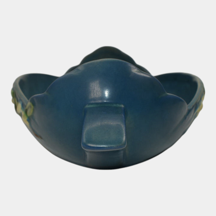 Roseville Snowberry Blue 1947 Vintage Art Pottery Ceramic Console Bowl 1BL2-12 - Just Art Pottery