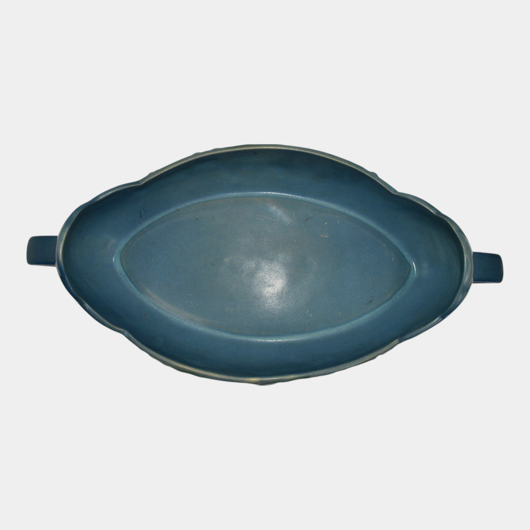 Roseville Snowberry Blue 1947 Vintage Art Pottery Ceramic Console Bowl 1BL2-12 - Just Art Pottery