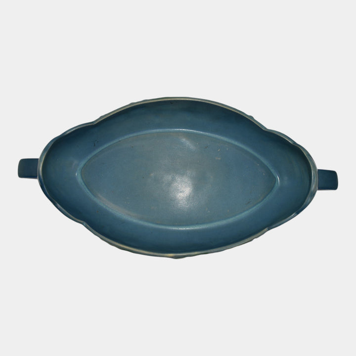 Roseville Snowberry Blue 1947 Vintage Art Pottery Ceramic Console Bowl 1BL2-12 - Just Art Pottery