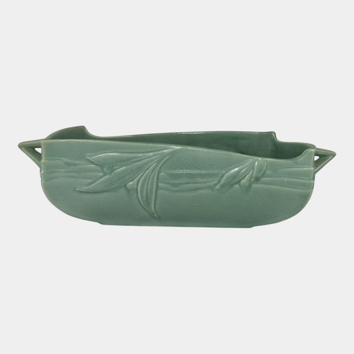 Roseville Velmoss II Green 1935 Vintage Art Deco Pottery Planter Bowl 266-12 - Just Art Pottery