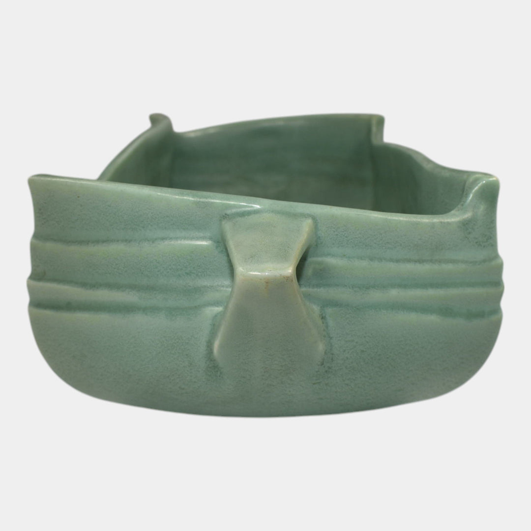 Roseville Velmoss II Green 1935 Vintage Art Deco Pottery Planter Bowl 266-12 - Just Art Pottery