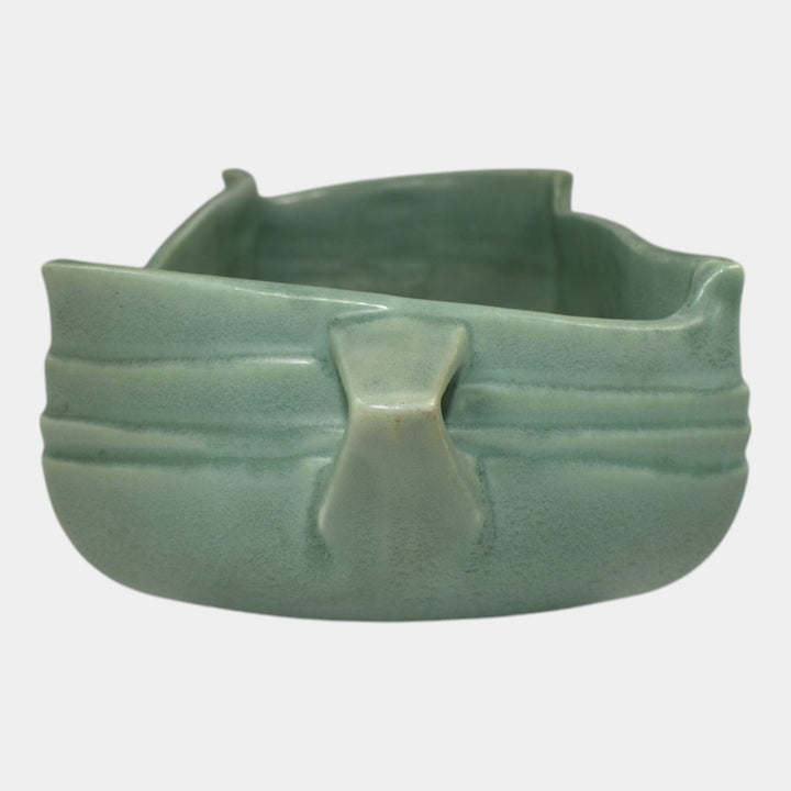 Roseville Velmoss II Green 1935 Vintage Art Deco Pottery Planter Bowl 266-12 - Just Art Pottery