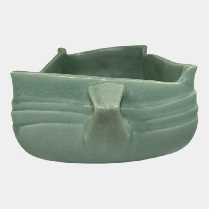 Roseville Velmoss II Green 1935 Vintage Art Deco Pottery Planter Bowl 266-12 - Just Art Pottery