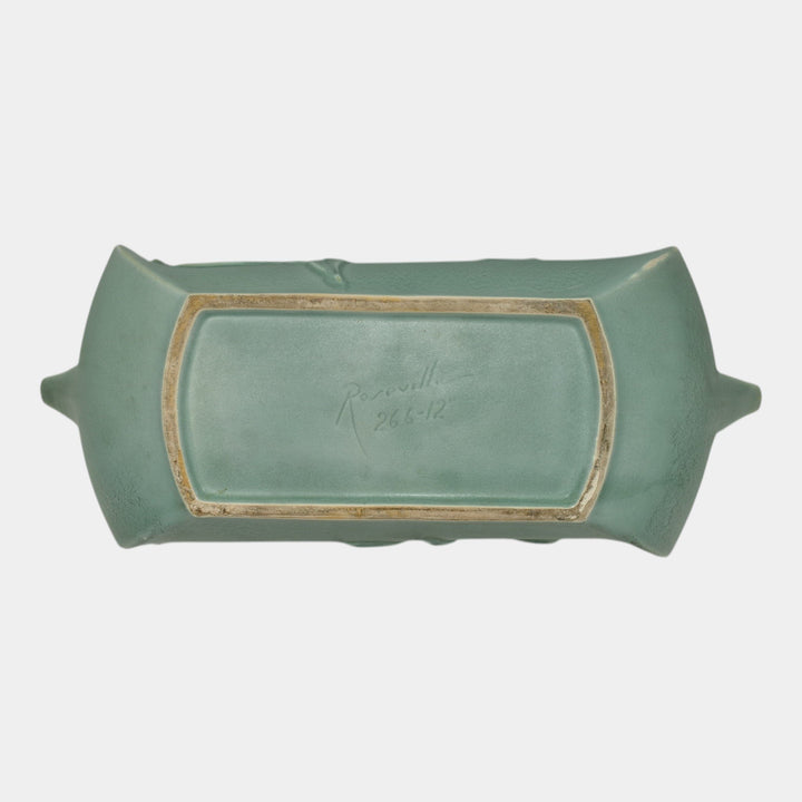 Roseville Velmoss II Green 1935 Vintage Art Deco Pottery Planter Bowl 266-12 - Just Art Pottery