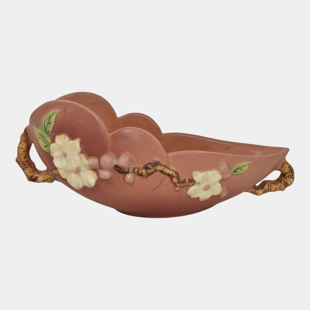 Roseville Apple Blossom Pink 1949 Mid Century Modern Art Pottery Bowl 329-10 - Just Art Pottery