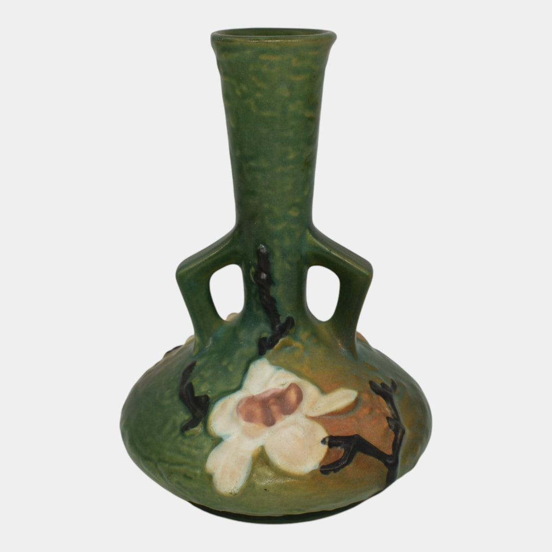 Roseville Magnolia Green 1943 Mid Century Modern Pottery Ceramic Bud Vase 179-7 - Just Art Pottery