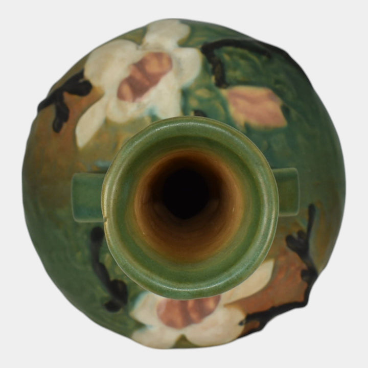 Roseville Magnolia Green 1943 Mid Century Modern Pottery Ceramic Bud Vase 179-7 - Just Art Pottery