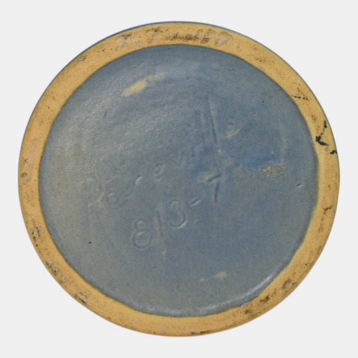 Roseville Thornapple Blue 1937 Vintage Art Deco Pottery Ceramic Bud Vase 813-7 - Just Art Pottery