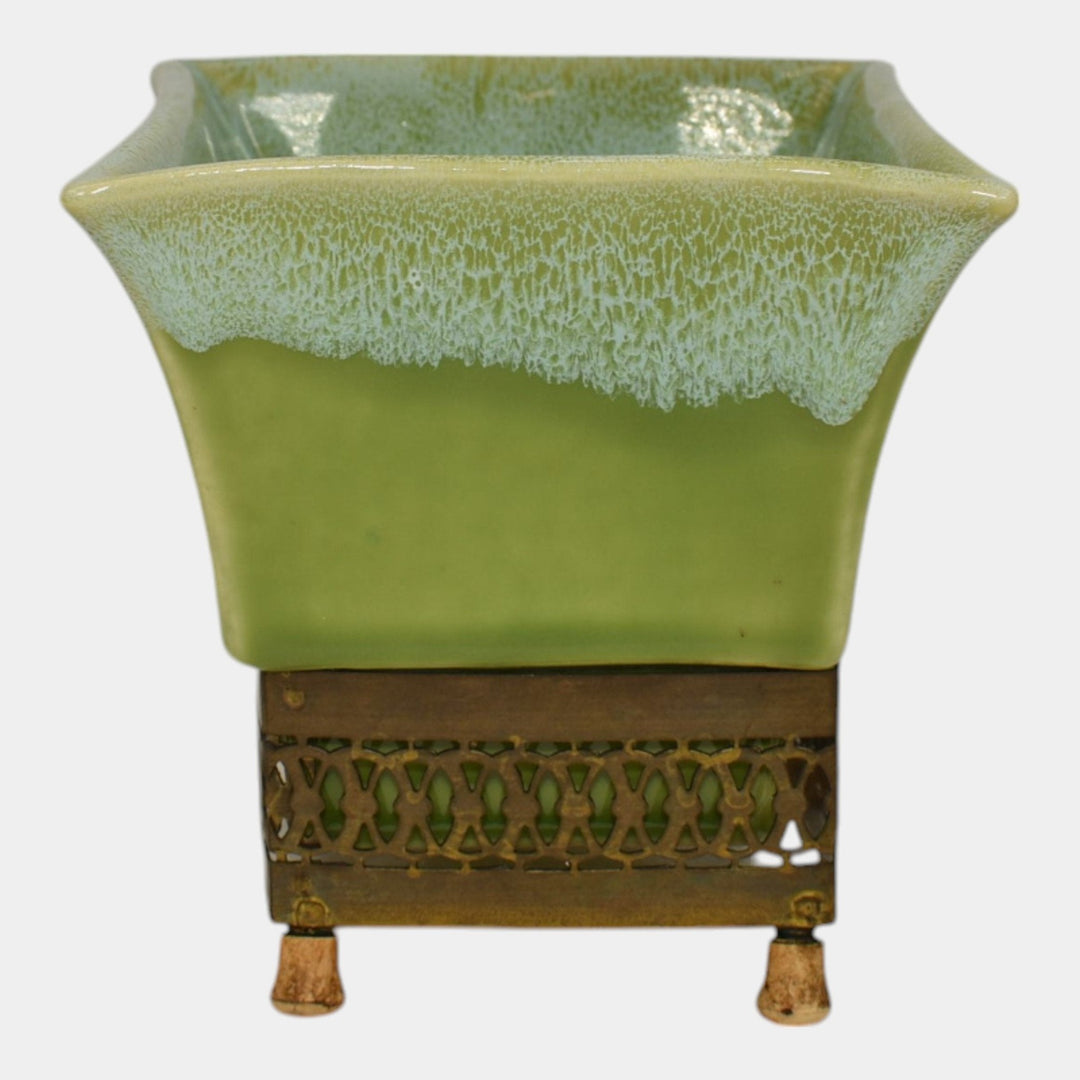 Roseville Pasadena Green 1954 Vintage Art Pottery Ceramic Planter L-14
