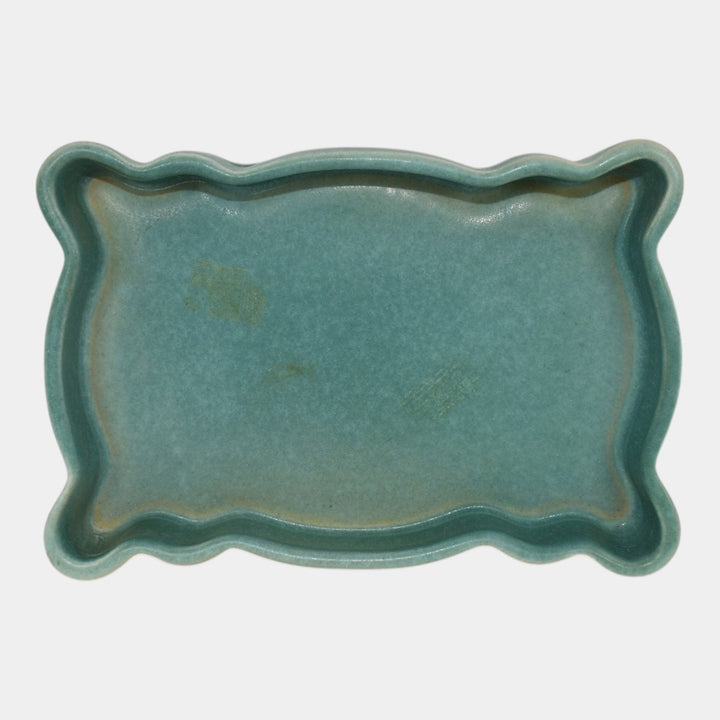 Roseville Rozane Patterns Blue 1941 Vintage Art Pottery Ceramic Tray 407-6