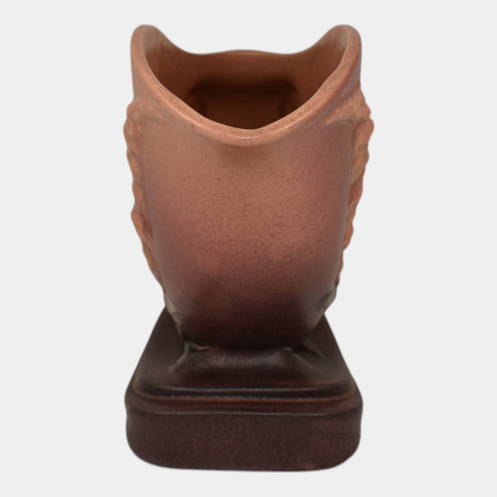 Roseville Foxglove Pink 1942 Vintage Art Deco Pottery Cornucopia Vase 166-6