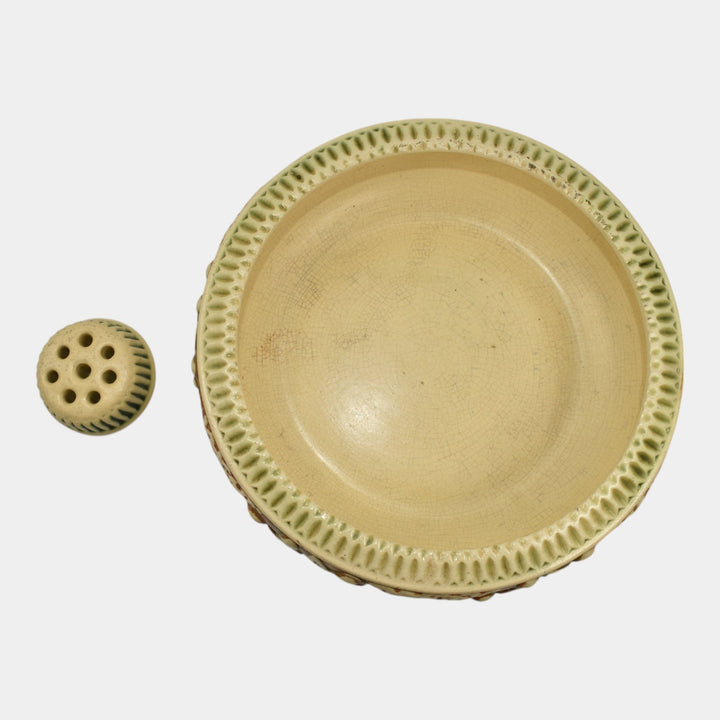 Roseville Donatello 1916 Vintage Art Pottery Ceramic Flower Frog and Bowl 54-8 - Just Art Pottery