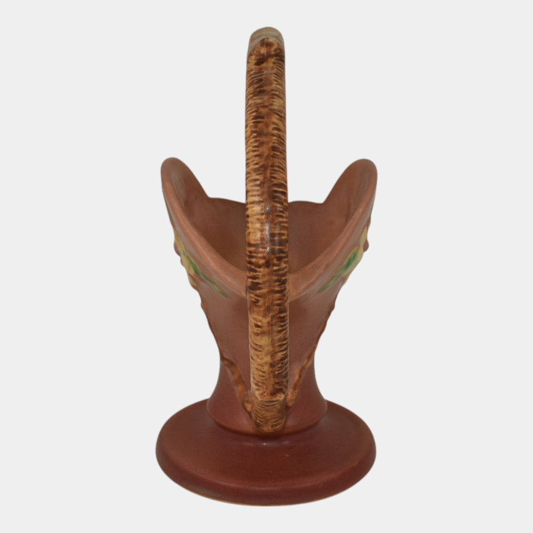 Roseville Apple Blossom Pink 1949 Vintage Art Pottery Ceramic Basket 309-8 - Just Art Pottery