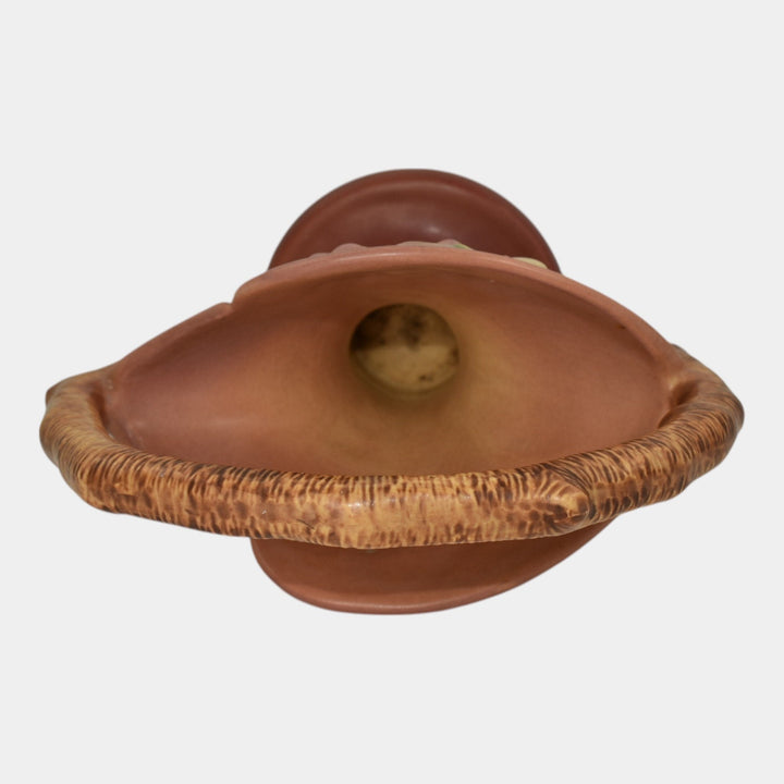 Roseville Apple Blossom Pink 1949 Vintage Art Pottery Ceramic Basket 309-8 - Just Art Pottery