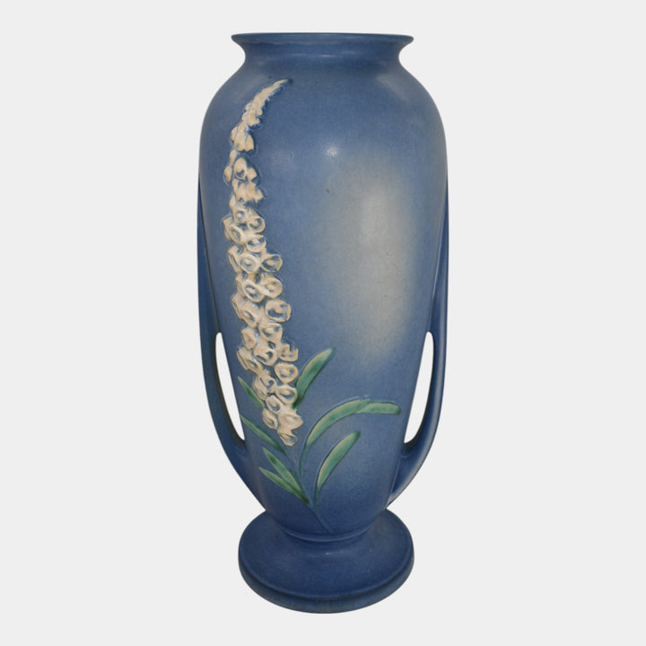 Roseville Foxglove Blue 1942 Mid Century Modern Pottery Ceramic Floor Vase 56-18