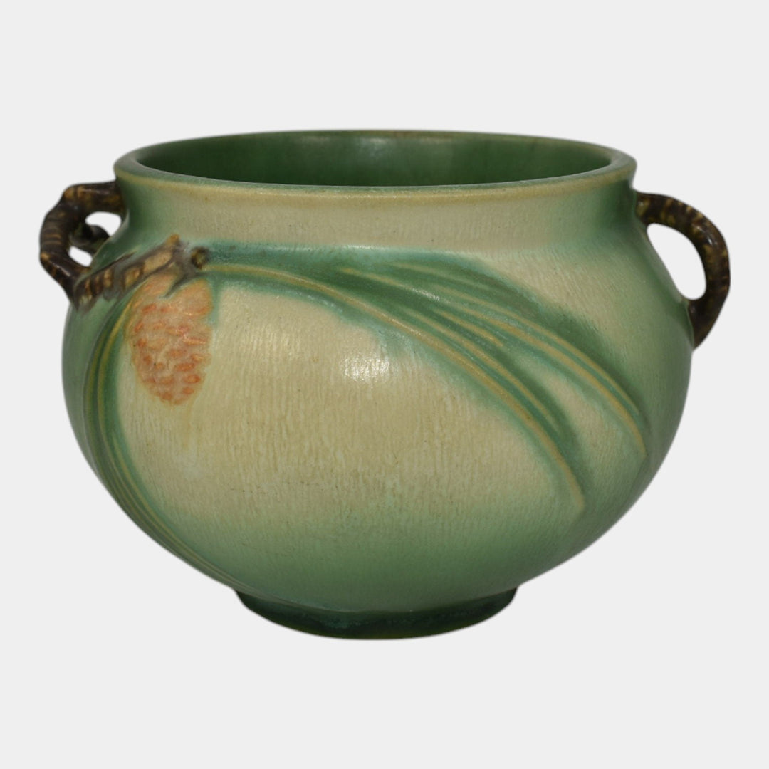 Roseville Pine Cone Green 1936 Vintage Pottery Ceramic Jardiniere Planter 632-4